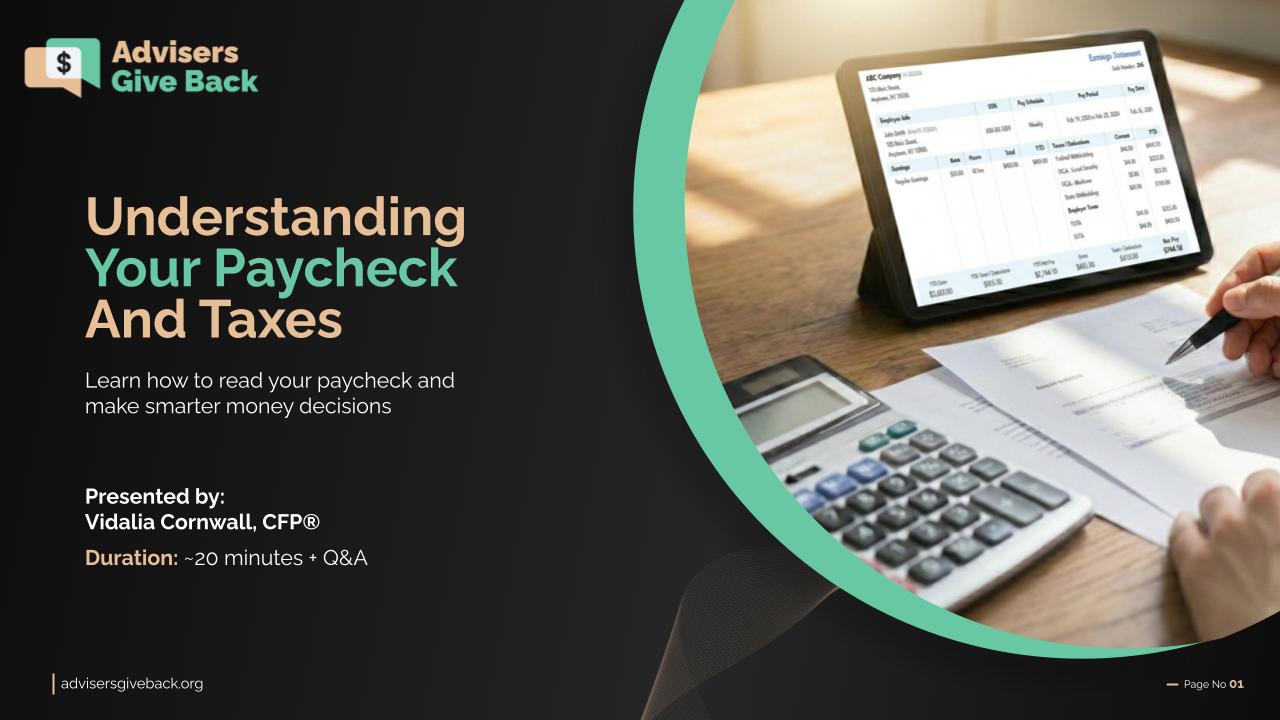 Advisers Give Back Webinar_The Paycheck Advantage_ How to Keep More of What You Earn